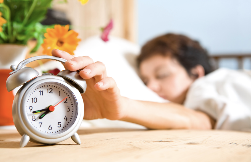 Pressing the alarm clock 